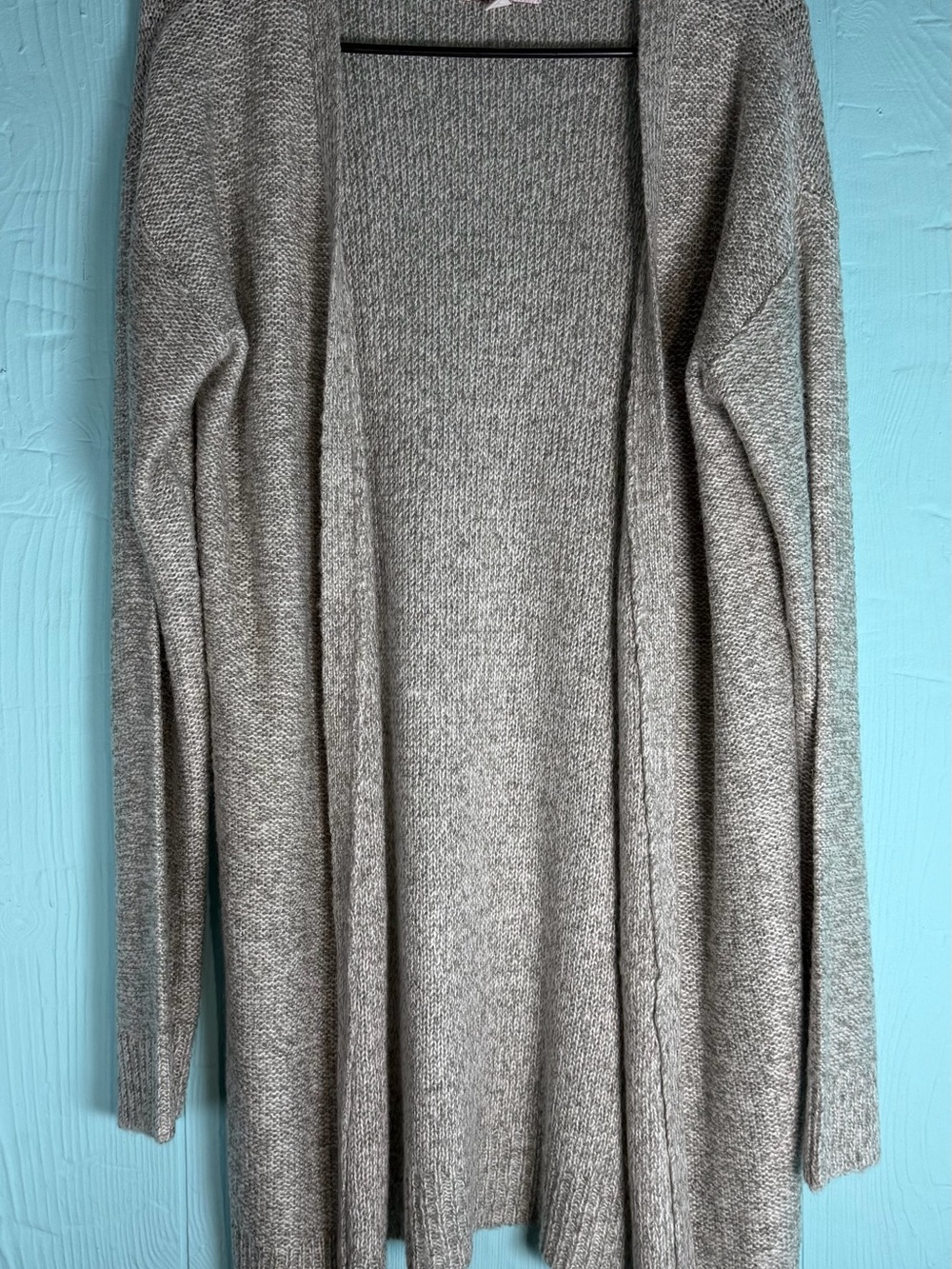 BONGO Light Gray Open-Front Knit Cardigan